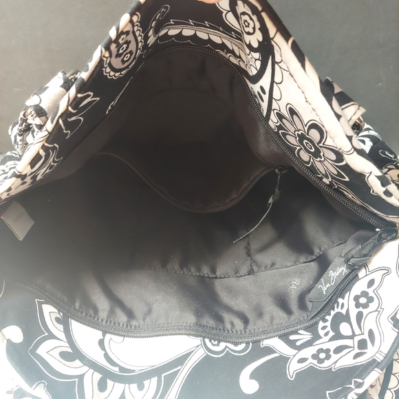 Vera Bradley Midnite Paisley Glenna satchel shoulder bag noir black white - Picture 4 of 4